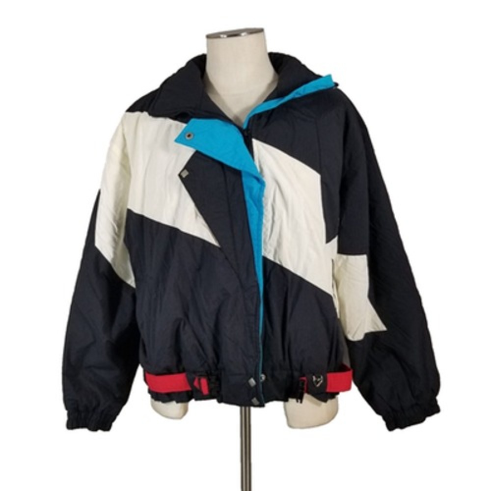 Obermeyer Ski Jacket Womens XL Black Color Block Parka Retro Insulated Winter